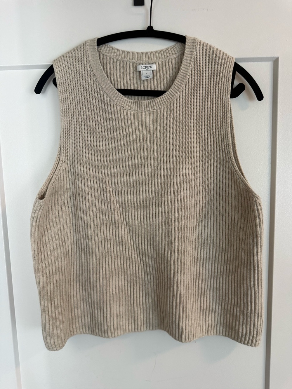 J. Crew Beige Ribbed Sleeveless Knit Shell - Picture 1 of 1
